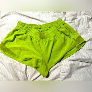 Lululemon shorts neon yellow , size 10